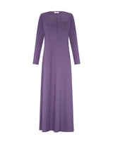 Button Front Nightgown with Sparkly Pocket Violet