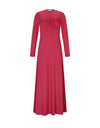 Button Front Nightgown with Crochet PocketFuschia