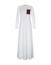 White Crochet Pocket Button Down Nightgown Deep