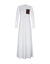 White Crochet Pocket Button Down Nightgown Deep