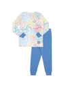 Pima Cotton Fresh Leaves Kids Pajamas Legging Playwear Set Blue Combo
