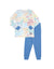 Pima Cotton Fresh Leaves Kids Pajamas Legging Playwear Set Blue Combo