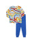 Pima Cotton Kaleidoscope Kids Pajamas Legging Playwear Set Blue Combo