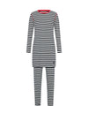 Pima Cotton Kids Tunic Pajamas Legging Set Stitched Seam Black White