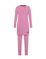 Pima Cotton Kids Tunic Pajamas Legging Set Stitched Seam Burgundy Pink