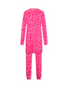 Pima Cotton Kids Tunic Pajamas Legging Set Flower Puffs Pink