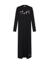 Pima Cotton Mini Mushroom Black Teen Nightgown
