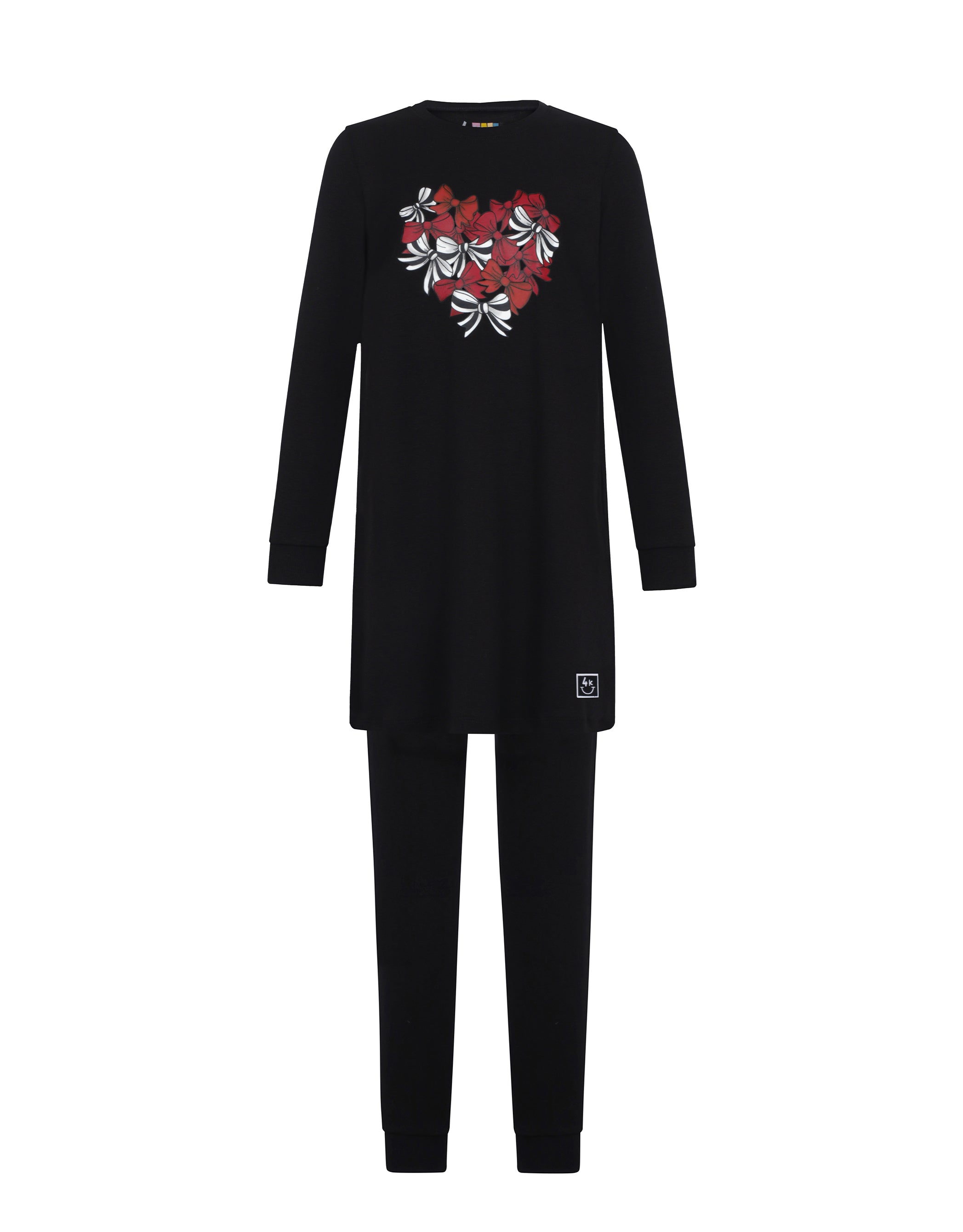 Kids and Teen Pima Cotton Bow Heart Tunic Set