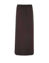 Dark brown maxi skirt with elastic drawstring waistband