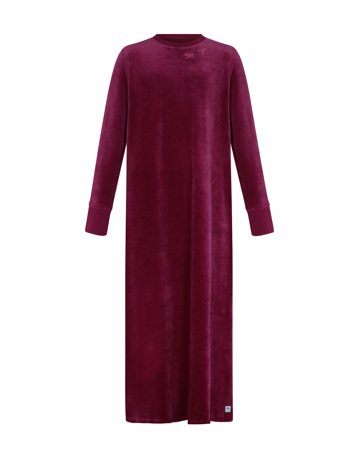 Deep Fuchsia Velvet Bow Nightgown