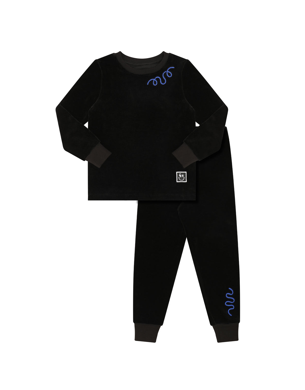 Black Velvet Swirl 2-Piece Boys Pajama Set