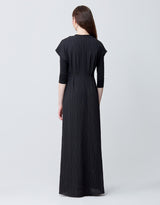 Vertical Textured Empire Sleeveless Lined Maxi Dress Shabbos Robe