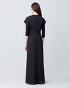 Vertical Textured Empire Sleeveless Lined Maxi Dress Shabbos Robe