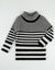 Kids Rib Knit Striped Turtle Neck Sweater Black Ivory