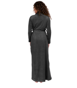 Ultra Soft Plush Velour Belted Shawl Collar Wrap Robe Grey