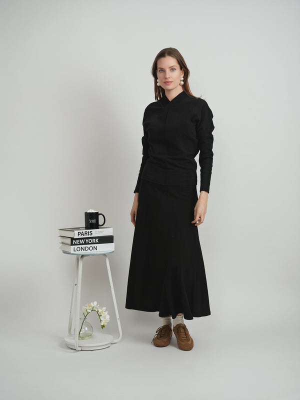 Spades - Midi Fleece Sweater Skirt
