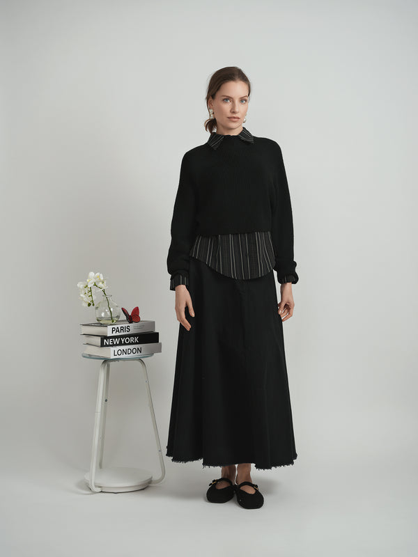 QEW - Cropped Knit Sweater