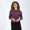 Purple Long Sleeve Top With Contrast Stitch Pocket Detail