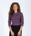 Lavender Ribbed Sweater With Classic V Neckline