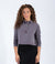 Washed Purple Cropped Polo Top With Button Front Detail