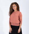 Peach Long Sleeve Sweatshirt With Classic Crew Neck Design