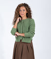 Heather Olive Button Front Cardigan With Front Pockets
