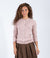Pink Heather Ribbed Cardigan With Speckled Dot Detail And Classic Button Front Design