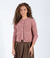 Heather Salmon Button Front Cardigan With Front Pockets