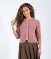 Heather Salmon Button Front Cardigan With Front Pockets