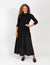 Black Two Piece Set Featuring Fitted Sweater And Flowing Maxi Skirt