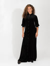 Women's Black Velour Maxi Robe