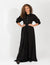 Black Ponte Maxi Robe With Shiny Button