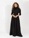Black Maxi Robe With Buttons And Waistband