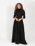 Black Maxi Robe With Buttons And Waistband