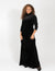 Black Velour Sleeveless Maxi Jumper Dress With Satin Detail And Flowing Skirt