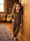 Brown Floral Romper with Shell – 2 PC Set
