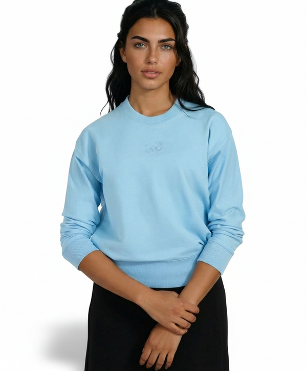 Sky Blue Crewneck Sweatshirt Top