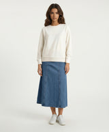 Ivory Sweatshirt With Dolman Sleeves