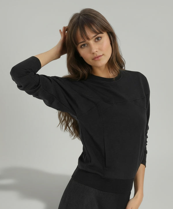 Black Sweatshirt With Dolman Sleeves