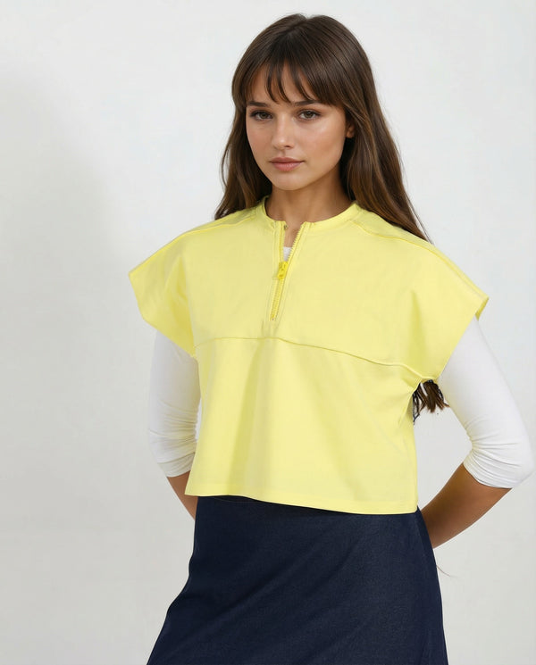 Yellow Green Half-Zip Vest