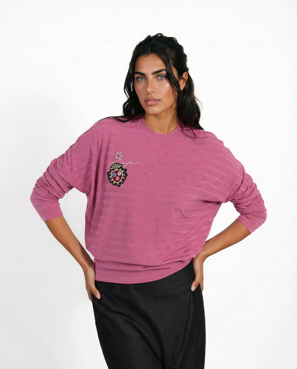 Rose Heart Embroidered Top