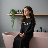 Pima Cotton Mini Mushroom Black Teen Nightgown