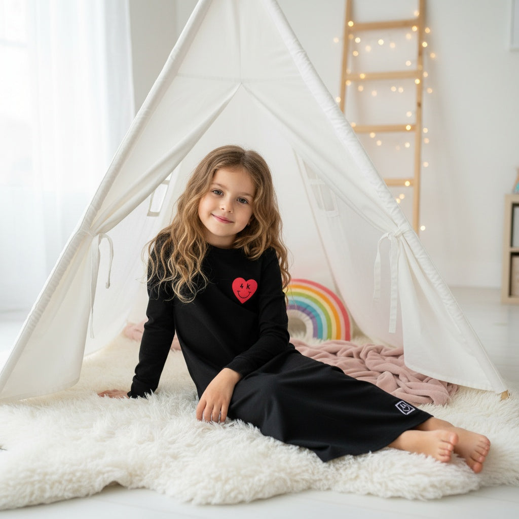 Pima Cotton Black Patch Teen Nightgown