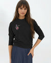 Black Heart Embroidered Top