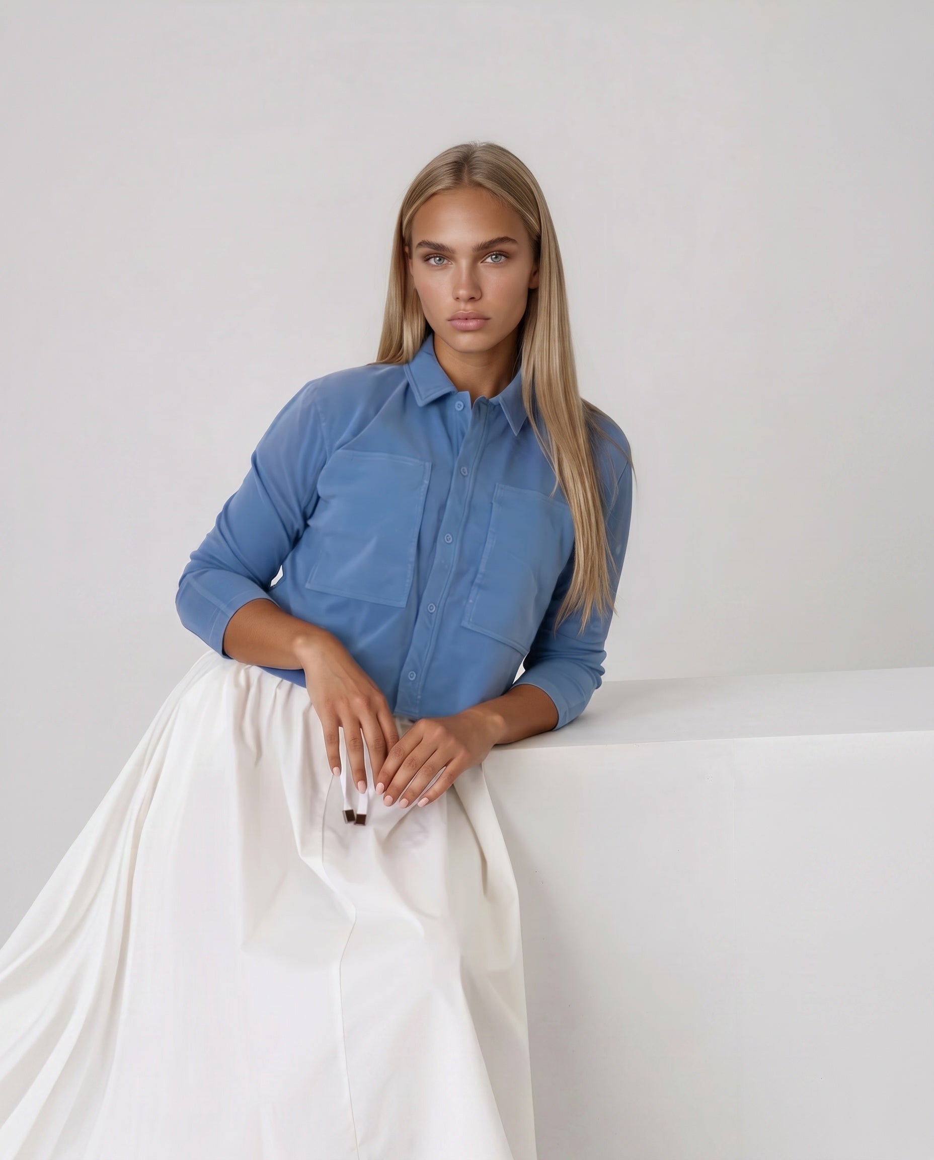 Classic Light Denim Wash Pocket Shirt