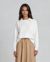 Luxury Top With Classic Collar Neckline And Refined Logo Detail Of White