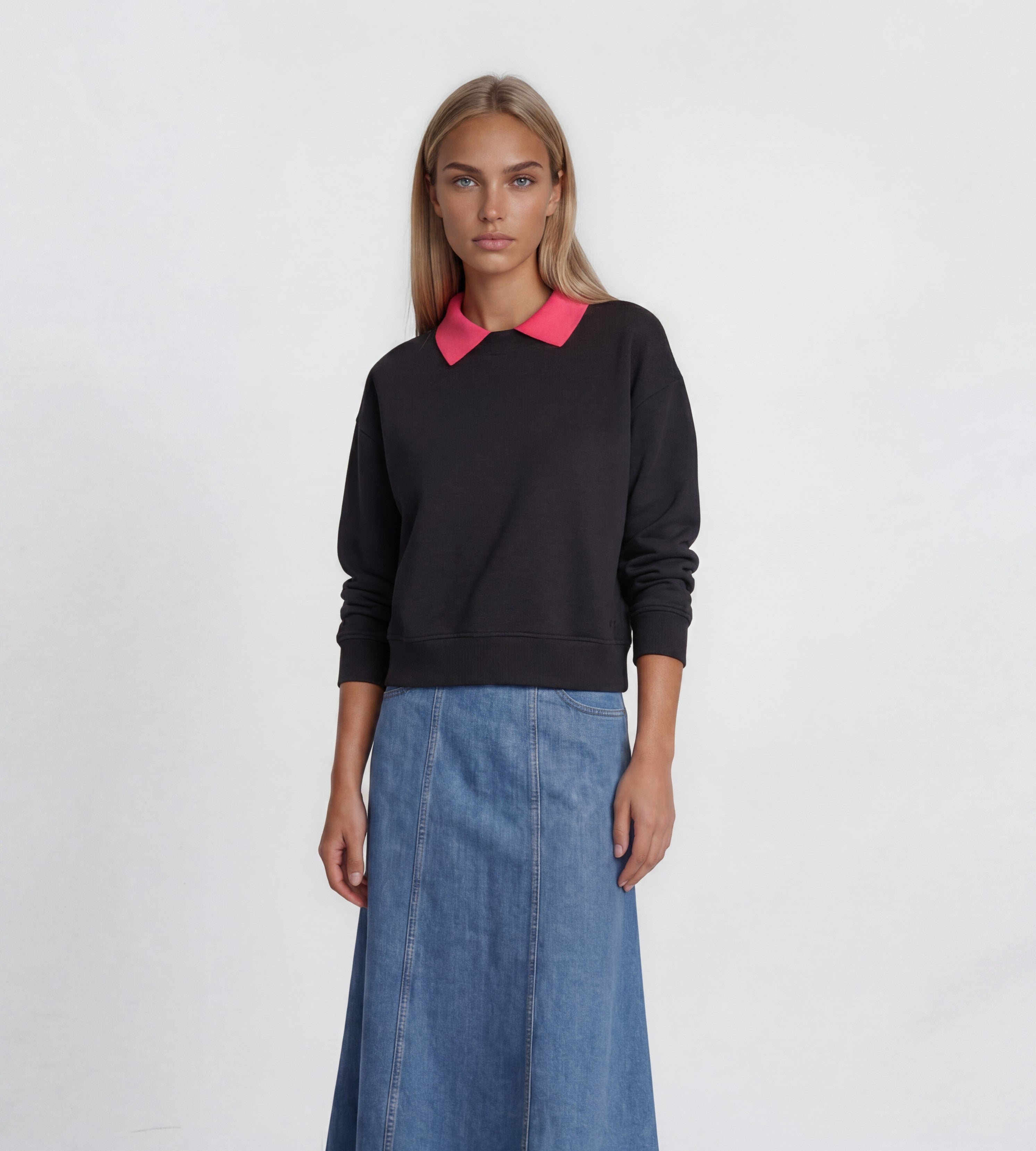 Elegant Collar Sweatshirt