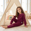 Deep Fuchsia Velvet Bow 2-Piece Boys Pajama Set