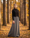 Teen Black Tweed Cardigan Grey Tweed Maxi 2 PC Set