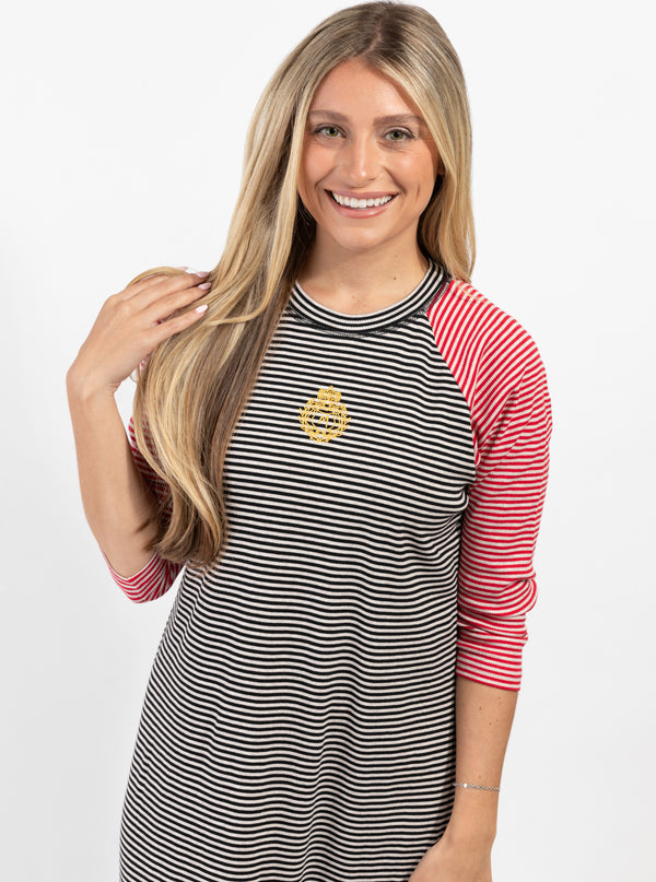 Black And Red Striped Nightgown